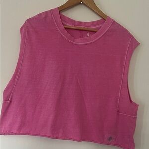 Free People Fuchsia Cropped Muscle Tank